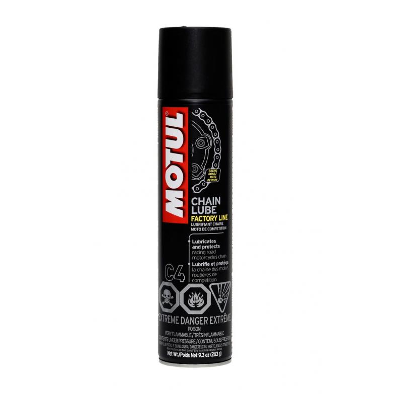 thumbnail interactive-video image 1 of Motul Factory Line Chain Lube – 9.3oz, White Lubricant For O/X/Z-Ring Motorcycle Chains, Road Racing Use 1 of 9